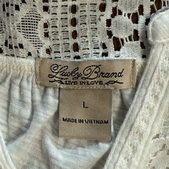 Lucky Brand White Lace Detail Long Sleeve Top – Women’s Large- NWOT - Picture 2 of 3
